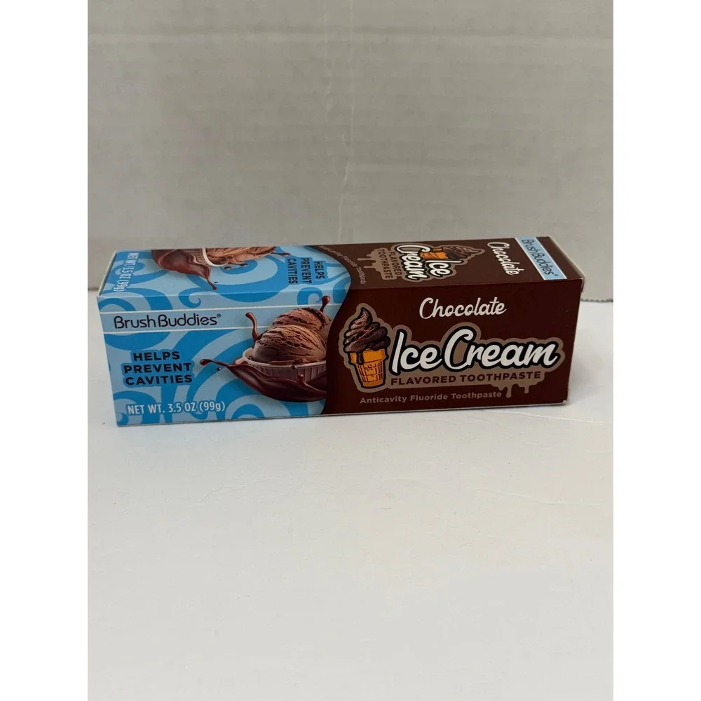 Brush Buddies Chocolate Ice Cream Flavored Toothpaste Anticavity Fluoride 3.5oz